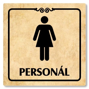 WC ženy personál, 118x118mm, pergamen, Texas